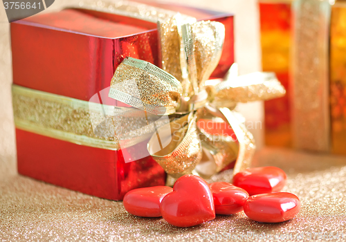 Image of presents and hearts
