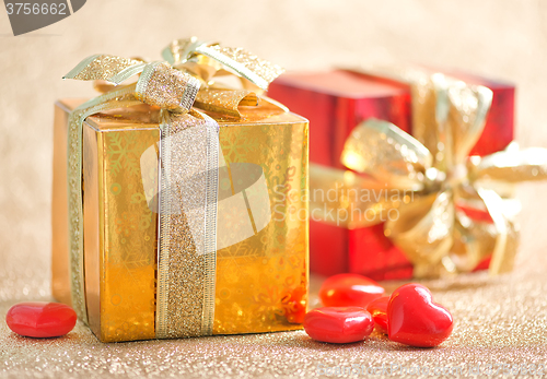 Image of presents and hearts