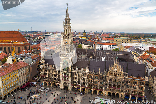 Image of Aerial view on Marienplatz town hall
