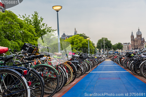 Image of Parking for bikes in Amsterdam