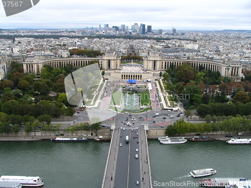 Image of bird's eye view from Eiffel Tower