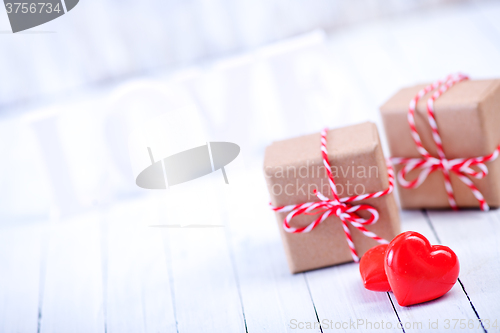 Image of presents and hearts