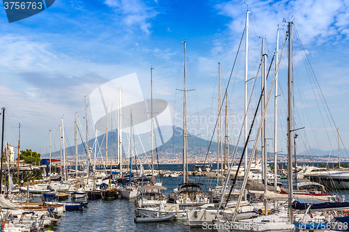 Image of Napoli  and mount Vesuvius in  Italy