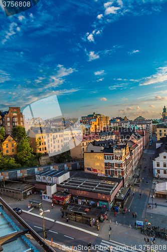 Image of Scenic summer night panorama of  Stockholm, Sweden