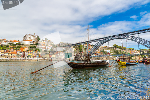 Image of Porto and old  traditional boats