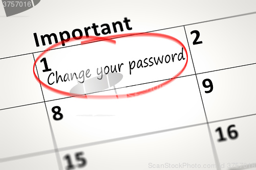 Image of Change your password every month