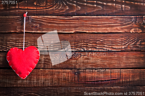 Image of hearts on wood