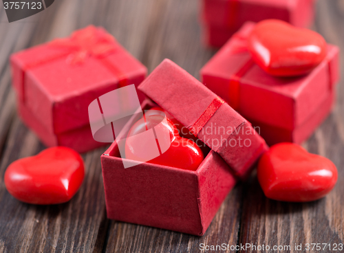 Image of presents and hearts