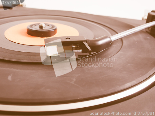 Image of  Vinyl record on turntable vintage