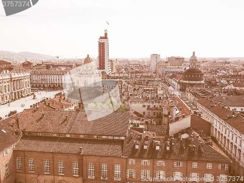 Image of Retro looking Piazza Castello Turin