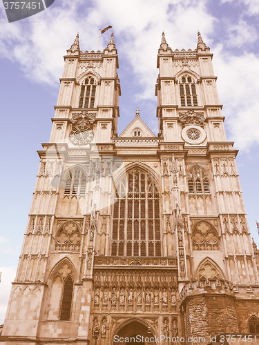 Image of Retro looking Westminster Abbey in London