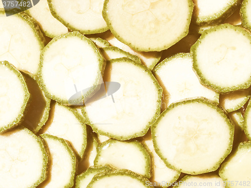 Image of Retro looking Courgettes zucchini