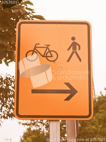 Image of  Bike lane sign vintage