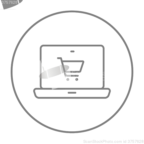 Image of Online shopping line icon.