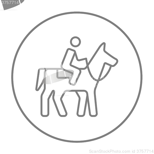 Image of Horse riding line icon.