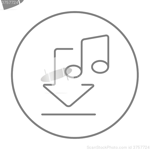 Image of Download music line icon.