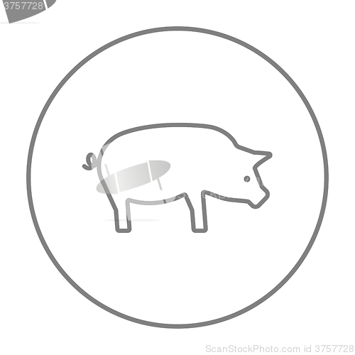 Image of Pig line icon.