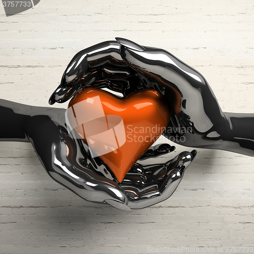 Image of Close up of woman hands holding heart