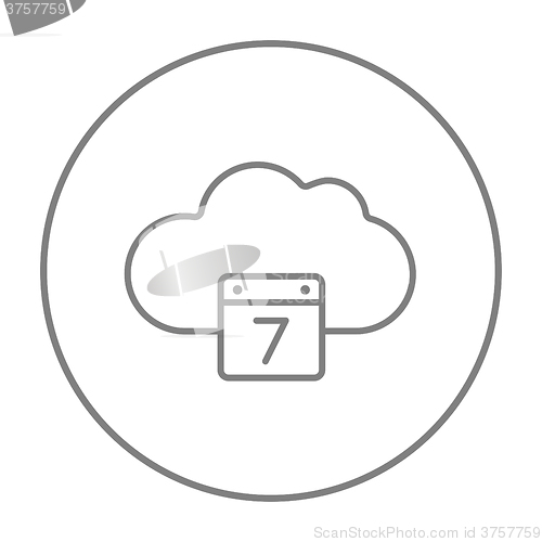 Image of Cloud computing line icon.