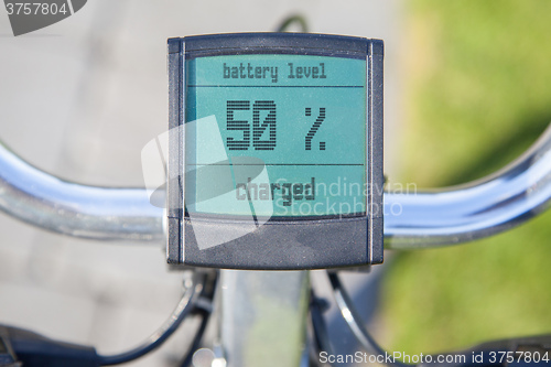 Image of Electric bicycle display in the sun