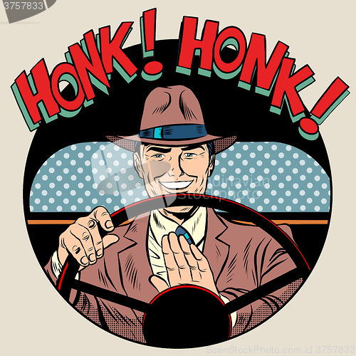 Image of honk vehicle horn driver man