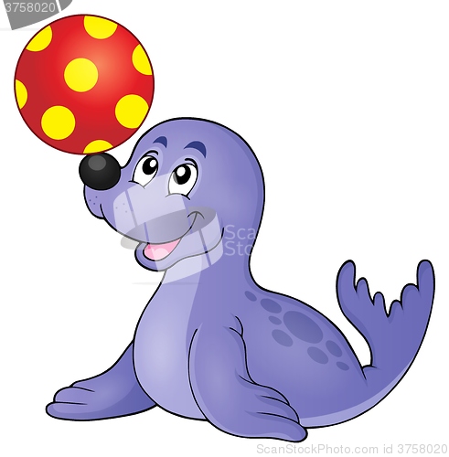 Image of Seal playing with ball theme 1