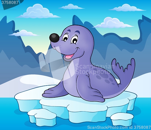 Image of Happy seal on iceberg theme 2