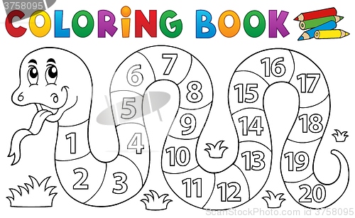 Image of Coloring book snake with numbers theme