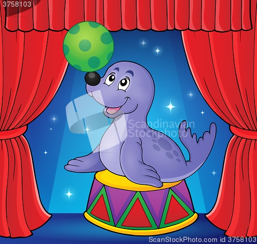 Image of Seal playing with ball theme 3