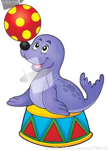 Image of Seal playing with ball theme 2