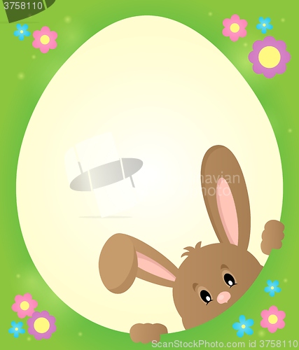 Image of Egg shaped frame with lurking bunny 2