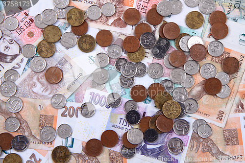 Image of czech money background