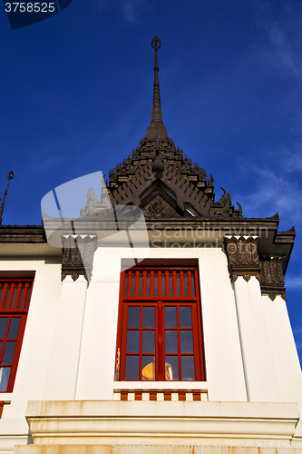 Image of asia  thailand  in   cross colors  roof wat  palaces       mosai