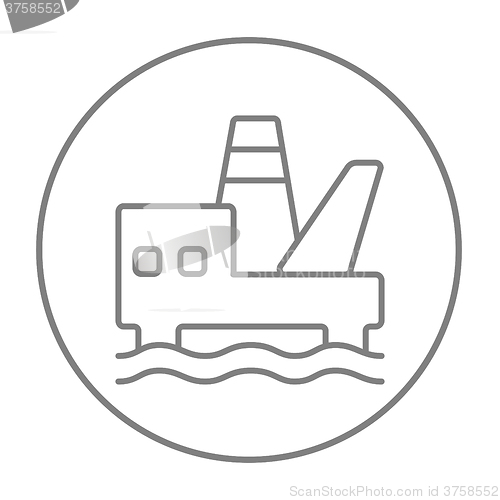 Image of Offshore oil platform line icon.