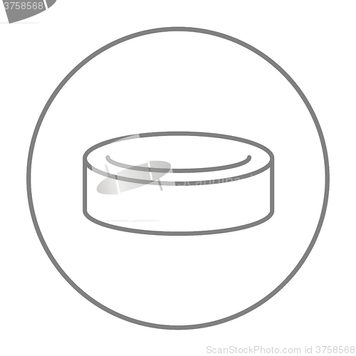 Image of Hockey puck line icon.