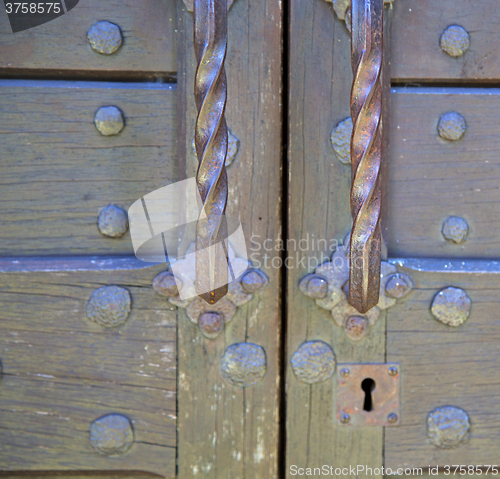 Image of abstract  house  door     in italy  lombardy           closed  n