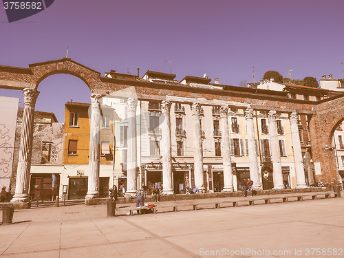 Image of Retro looking Colonne di San Lorenzo Milan