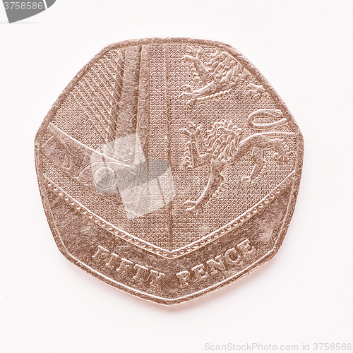 Image of  UK 50 pence coin vintage