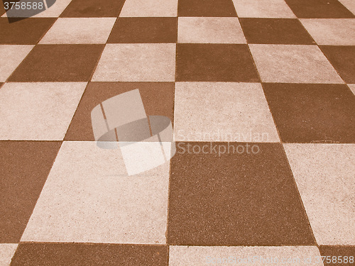 Image of Retro looking Checkered floor tiles