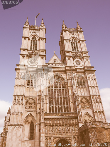 Image of Retro looking Westminster Abbey in London