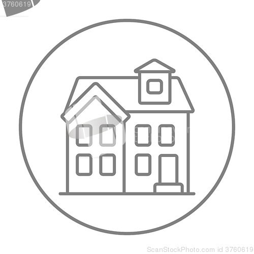 Image of Two storey detached house line icon.