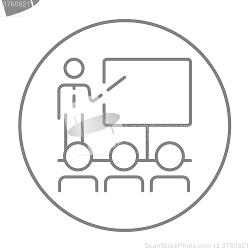 Image of Business presentation line icon.