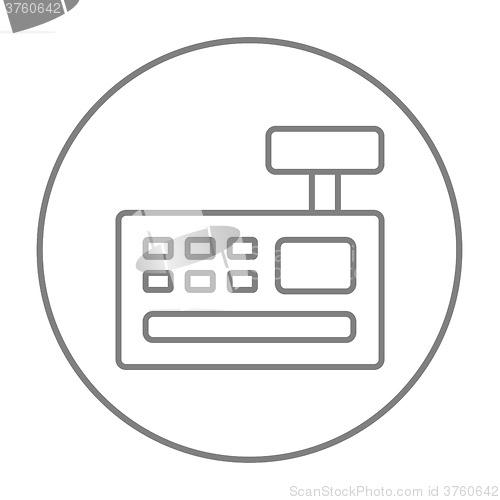 Image of Cash register machine line icon.