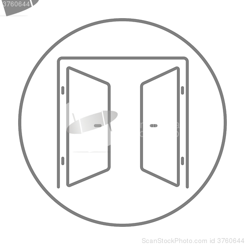 Image of Open doors line icon.