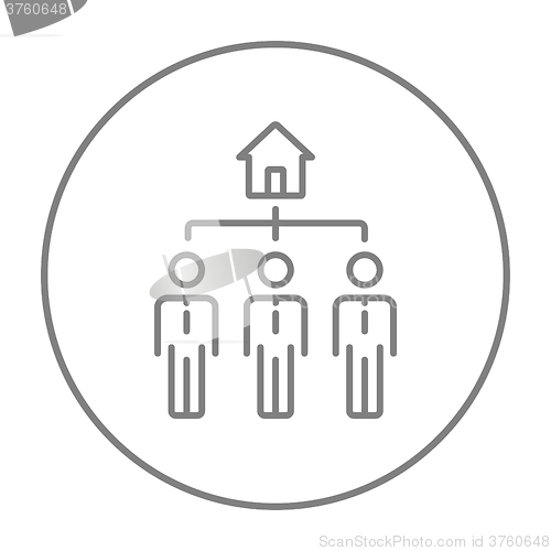 Image of Three real estate agents line icon.