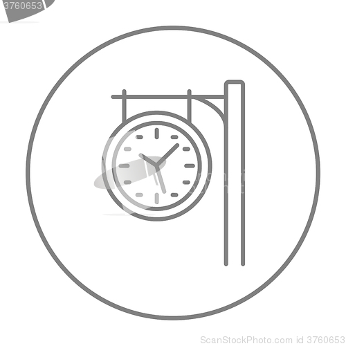 Image of Train station clock line icon.