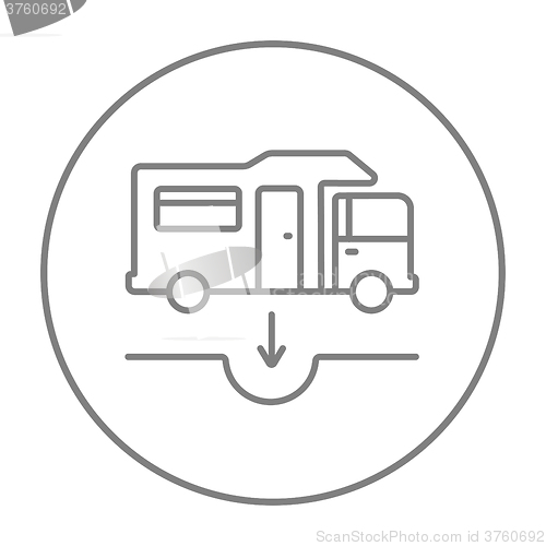 Image of Motorhome and sump line icon.