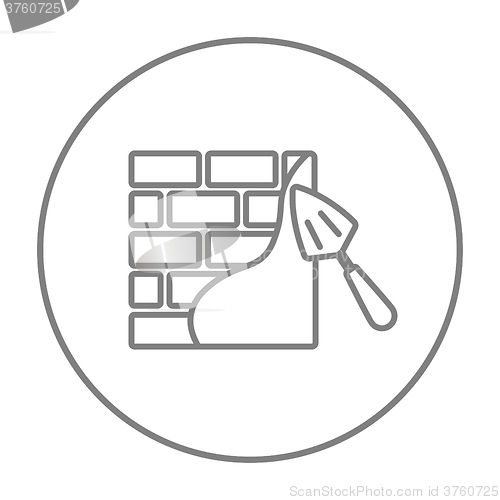 Image of Spatula with brickwall line icon.