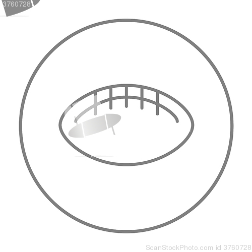 Image of Rugby football ball line icon.