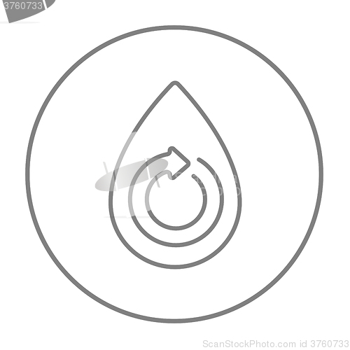 Image of Water drop with circular arrow line icon.